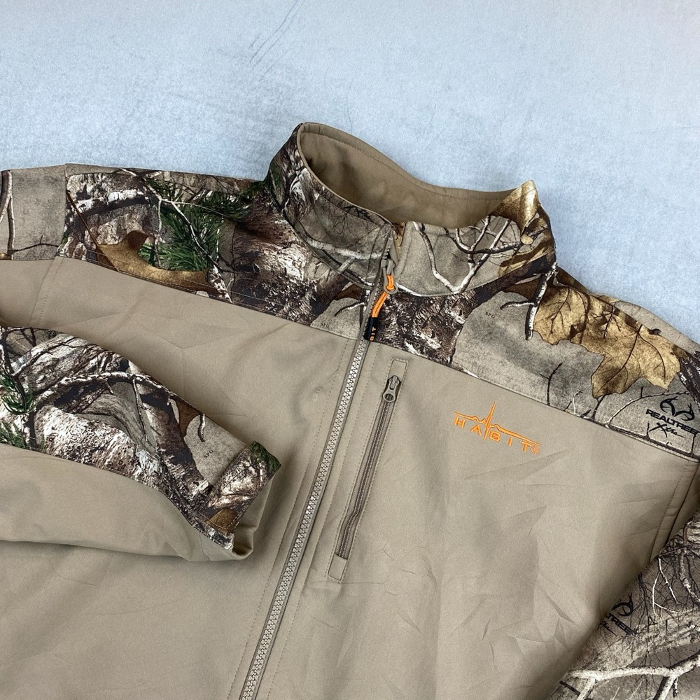 RealTree Habit Camo Hunting Jacket Full Zip Tan fleece lined Men’s Large‎